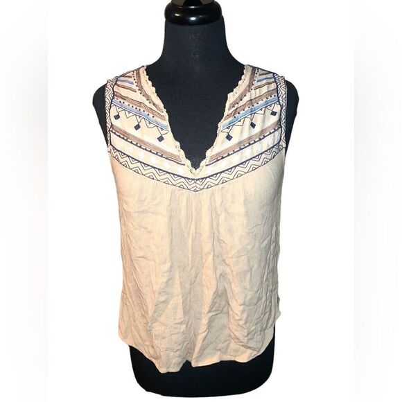 🐘Democracy Tan Printed Top - Picture 1 of 3